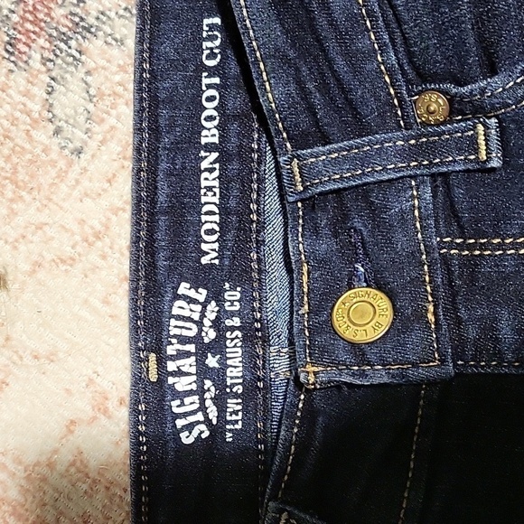 Levis Signature Modern Boot Cut Dark Blue Jeans Size 10M W30 L32 - Picture 4 of 13
